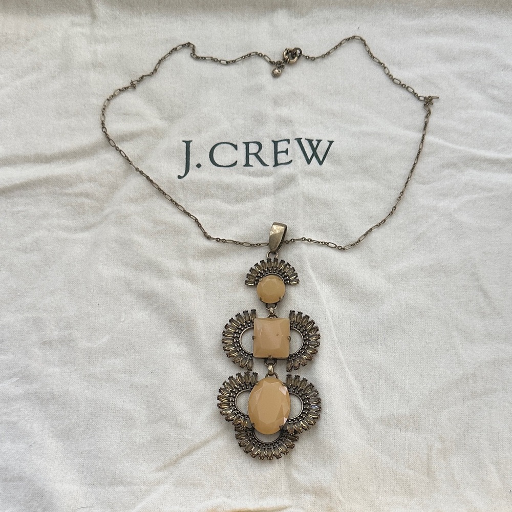 J. Crew Gold and Cream Pendant Necklace
